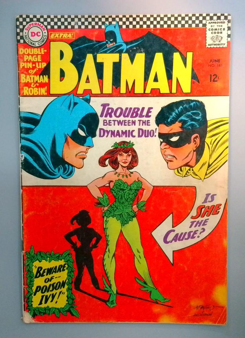 Batman #181 GD 1st Poison Ivy, with Pin Up DC June 1966