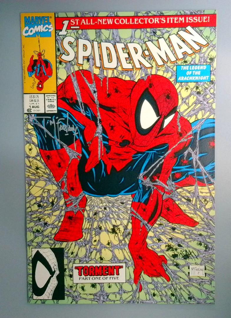Spider-Man #1 NM Green Cover signed by Todd McFarlane 🔥 Marvel 1990