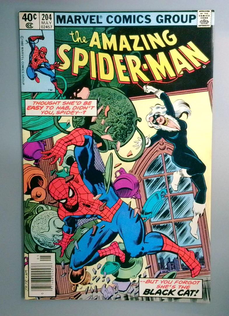 Amazing Spider-Man #204 VF/NM Black Cat Newsstand Edition Marvel 1980