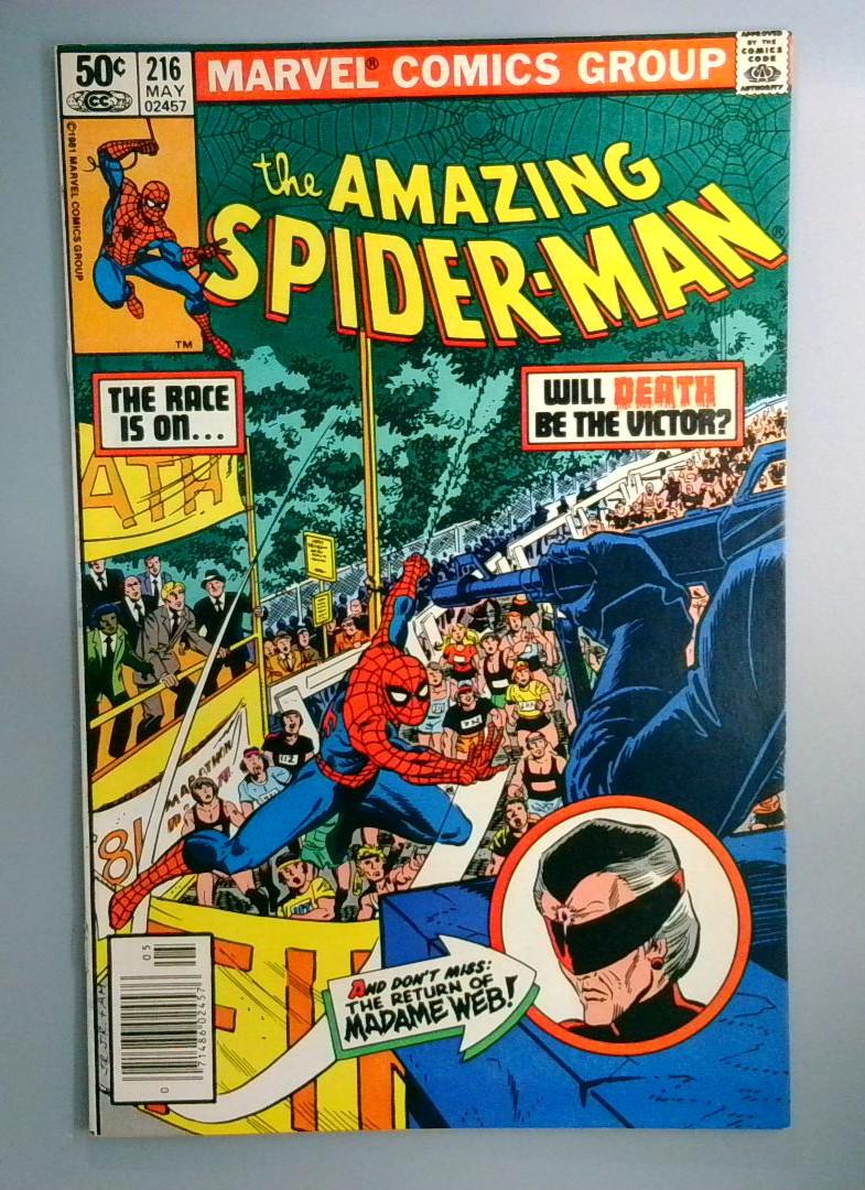 Amazing Spider-Man #216 VF+ 2nd Madame Web Newsstand Marvel 1982