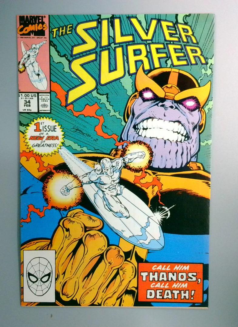 Silver Surfer #34 VF Thanos Resurrected Marvel 1990