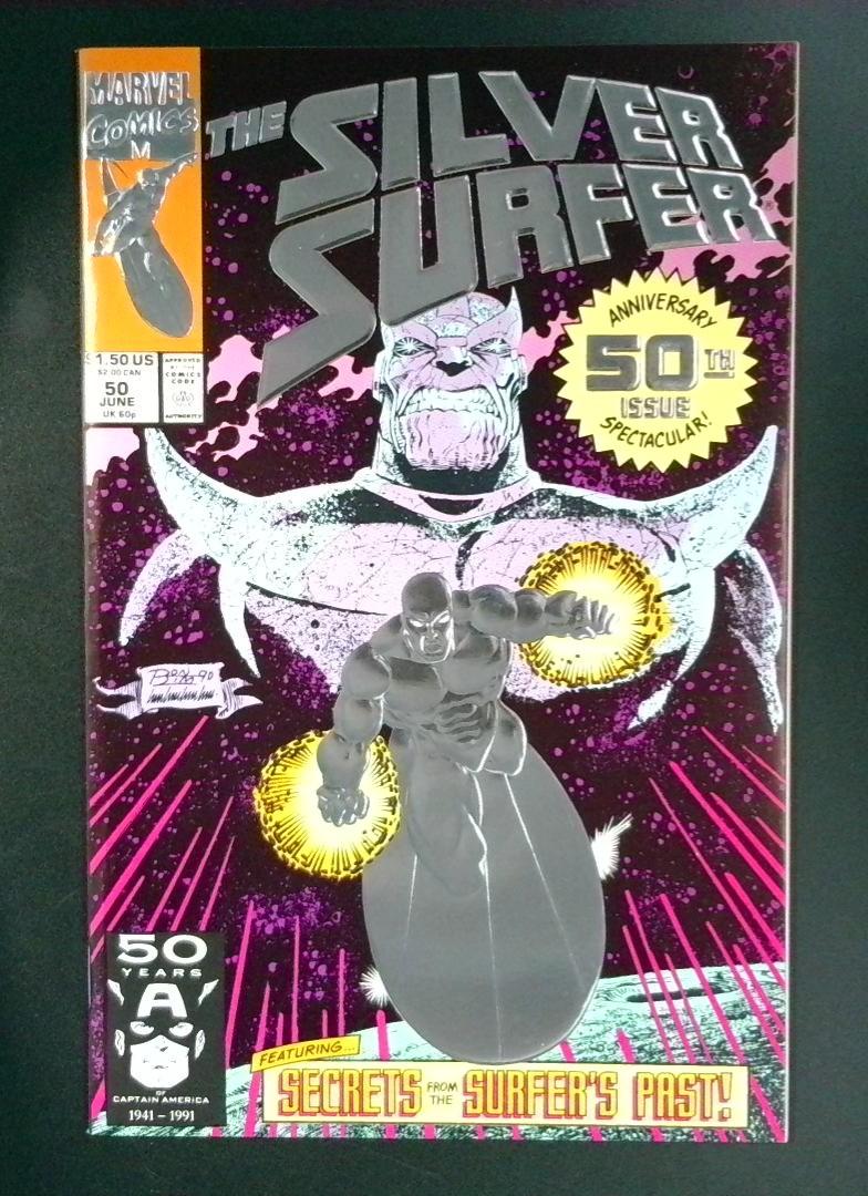 Silver Surfer #50 NM- Embossed Silver - Foil Cover Marvel 1991