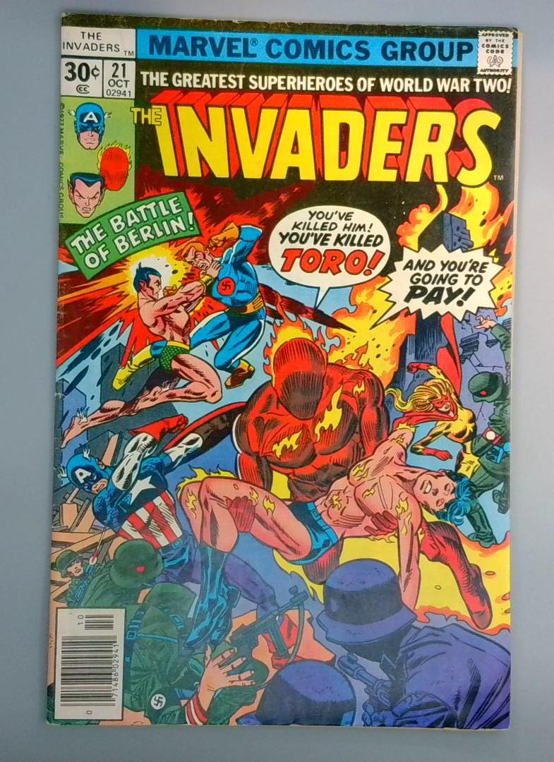 Invaders #21 Original Human Torch & Toro Appearance Marvel 1977