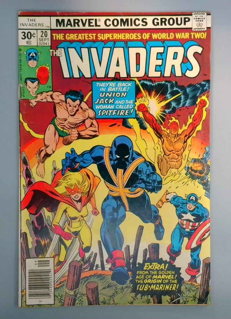 The Invaders #20 1st Full Appearance of Union Jack Ii Brian Falsworth. Marvel