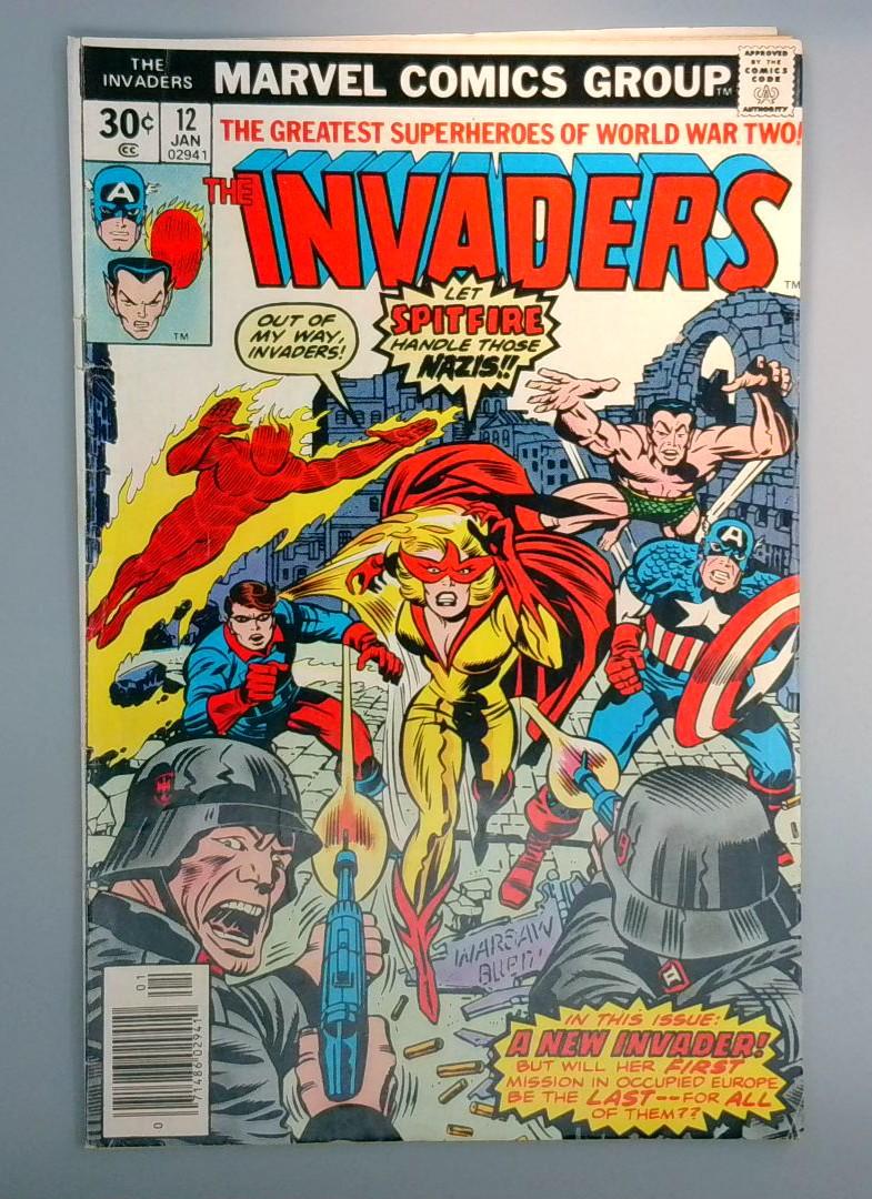 Invaders #12 1st Appearance of Spitfire Jacqueline Falsworth Marvel 1977
