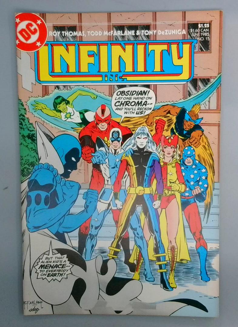 Infinity Inc. #15 NM- 2nd Published Todd Mcfarlane Cover Art DC 1985