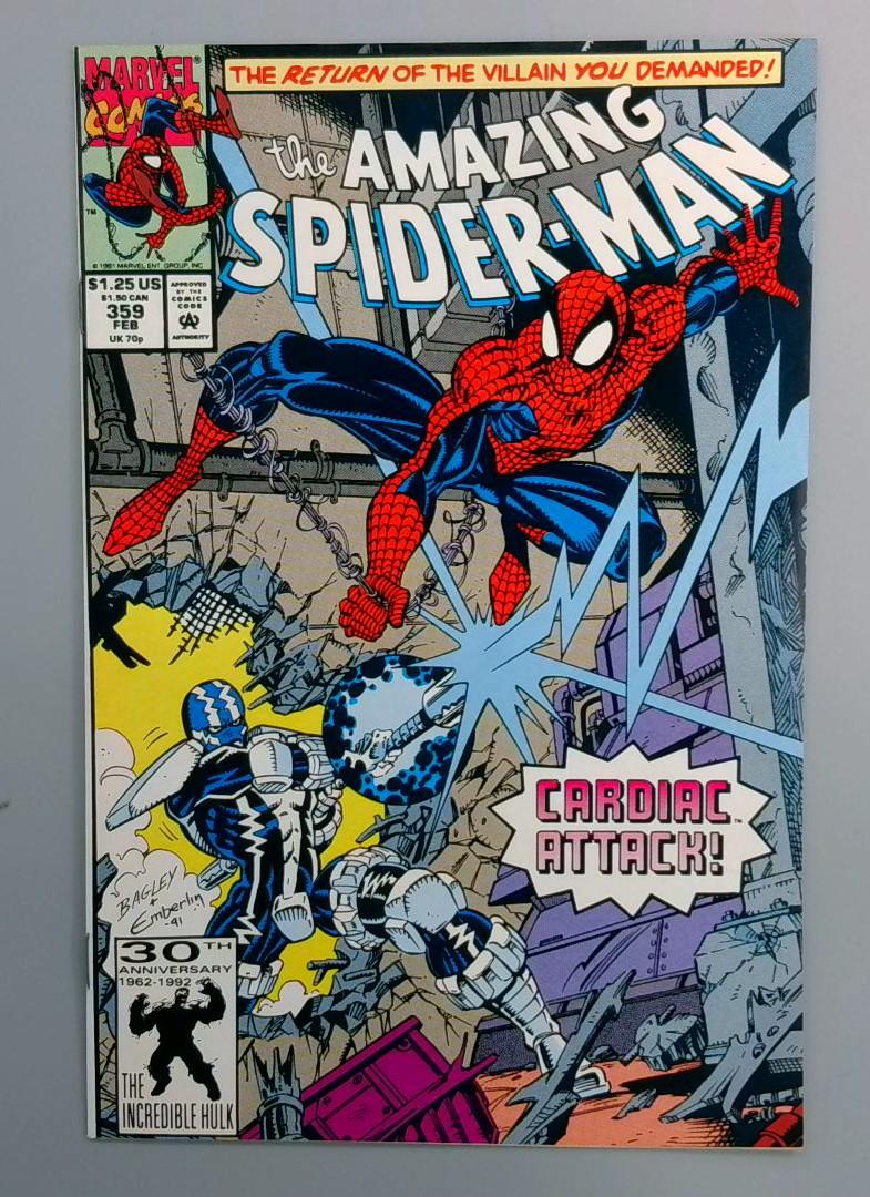 Amazing Spider-Man #359 Cameo of Red Symbiote Material Marvel 1992