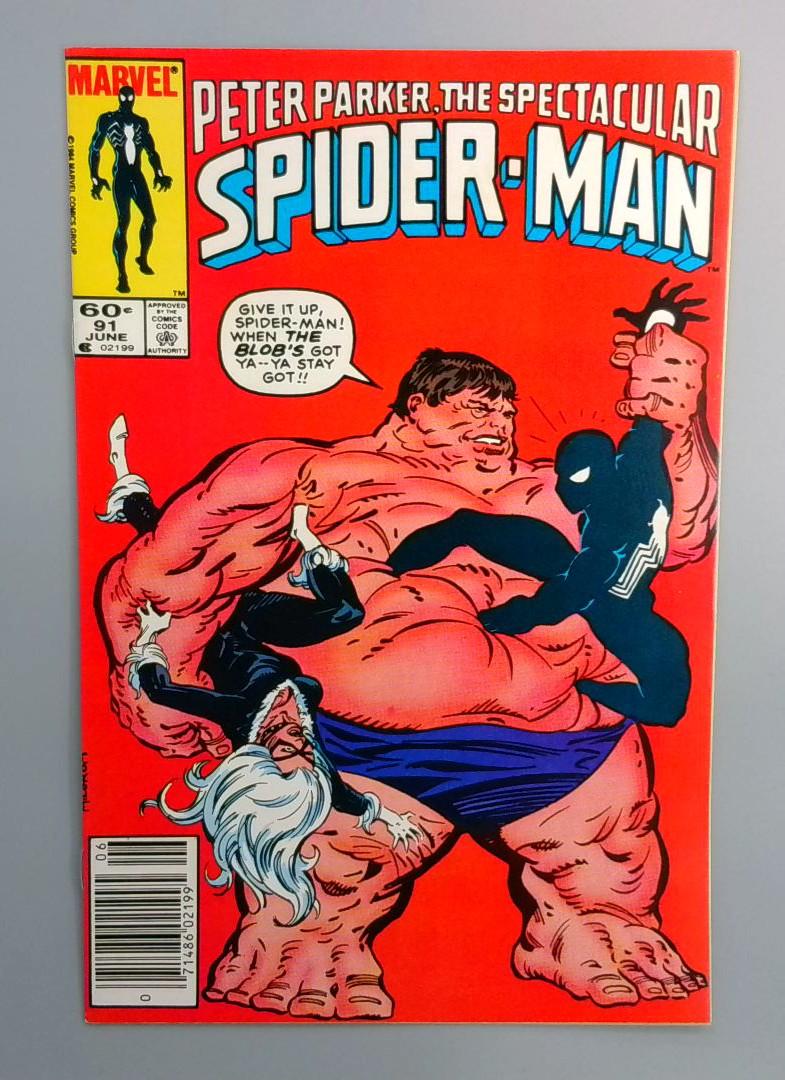 Spectacular Spider-Man #91 NM- 1st Cameo Answer Newsstand Marvel 1984