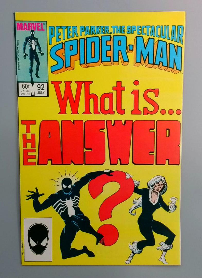 Spectacular Spider-Man #92 1st Full Appearance of the Answer Marvel 1984