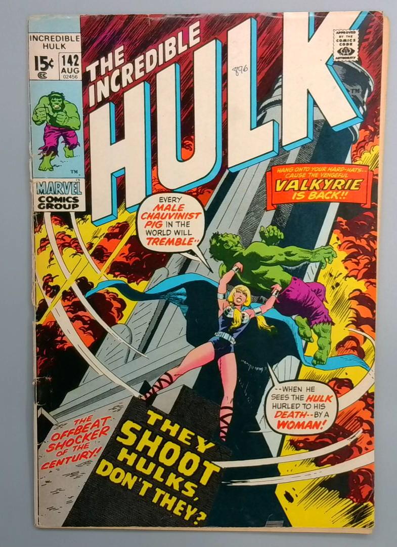 Incredible Hulk #142 1st Appearance of Valkyrie, Top Staple Detached Marvel 1971