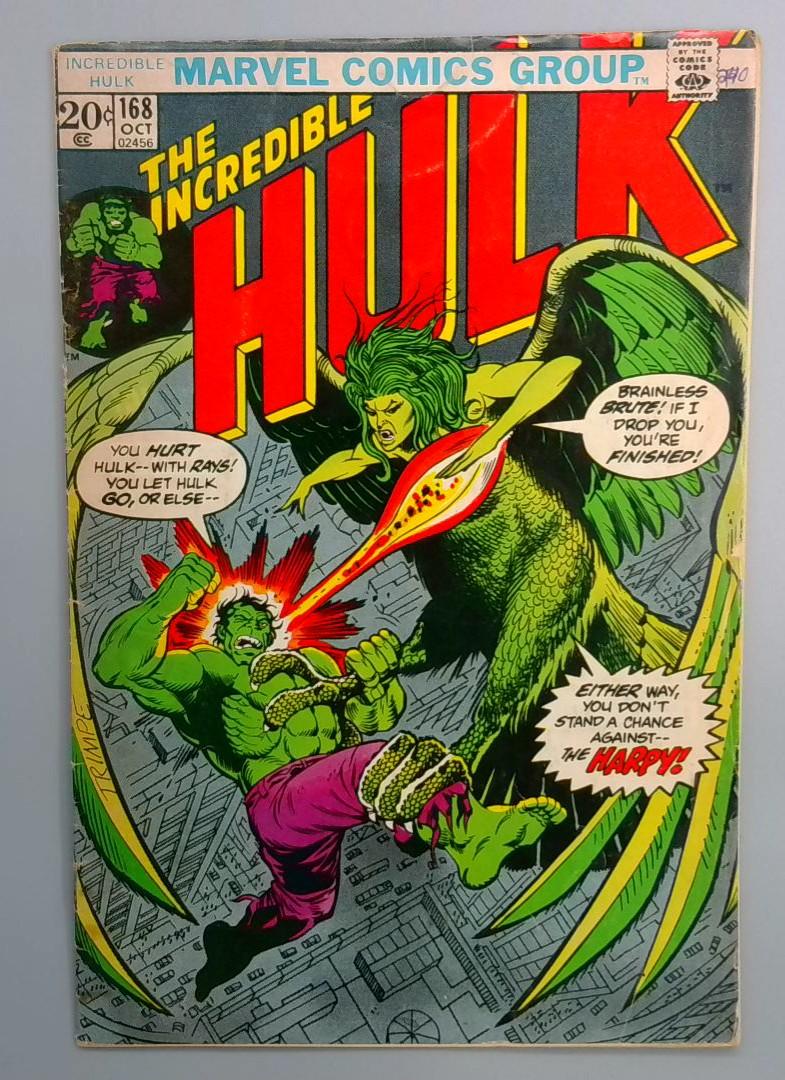 Incredible Hulk #168 VG/FN 1st Harpy Betty Ross Talbot Marvel 1973