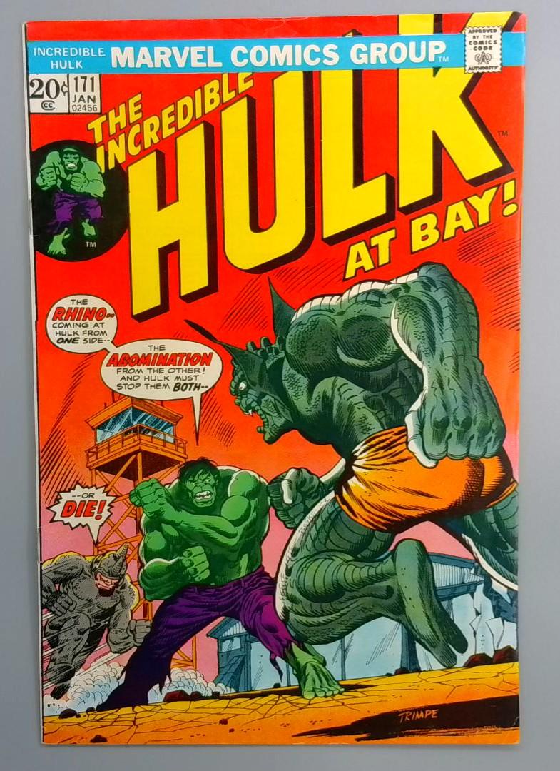 Incredible Hulk #171 FN- Abomination, Rhino Marvel 1974