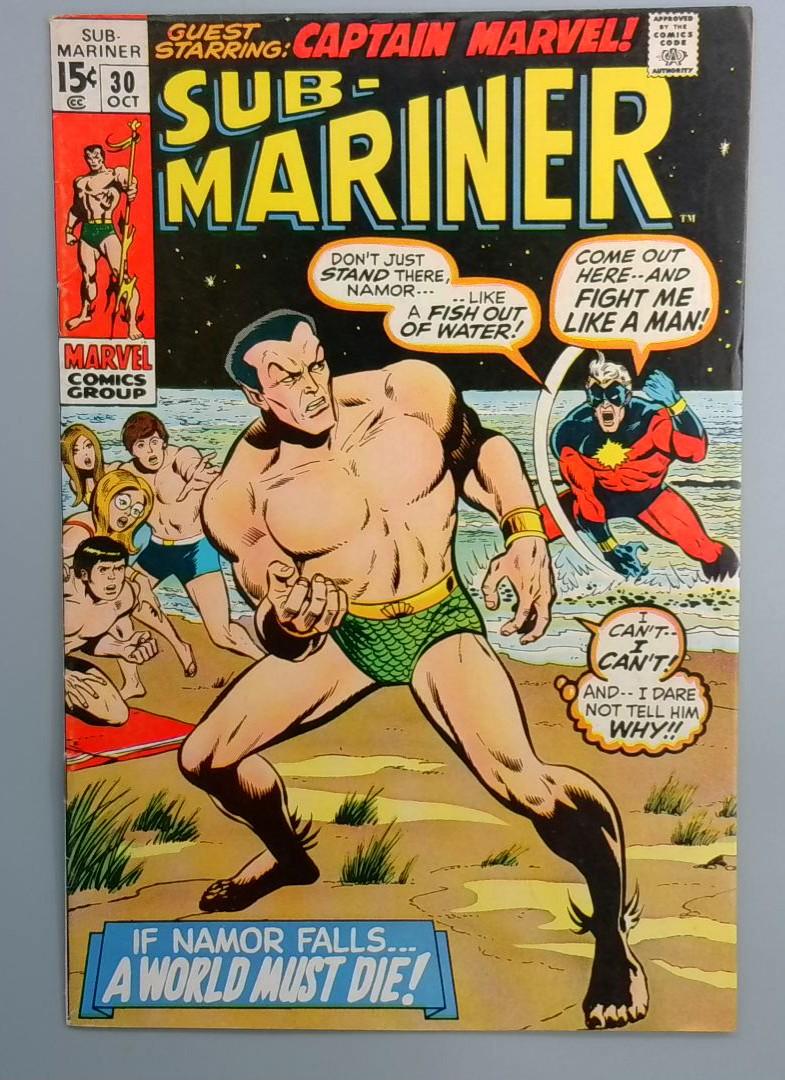 Sub-Mariner #30FN/VF  Captain Marvel Appearance Marvel 1970