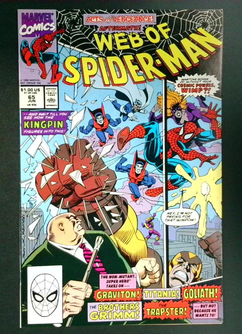Web of Spider-Man #65 NM Kingpin App Marvel 1990