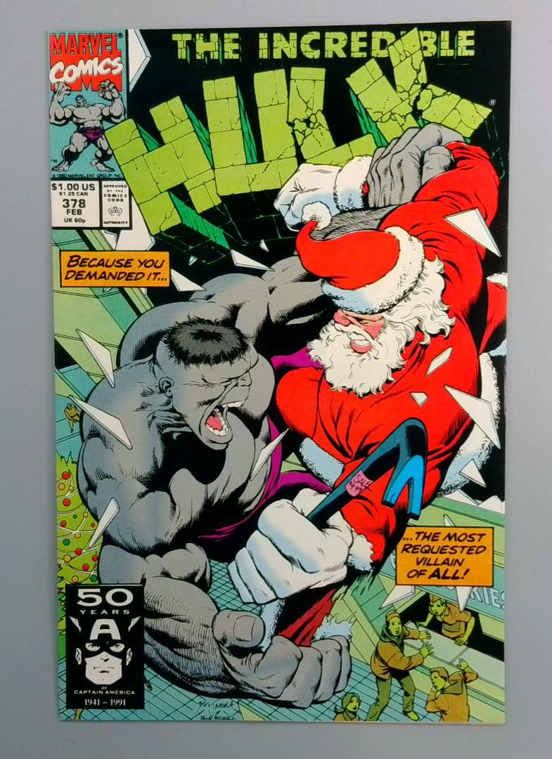 Incredible Hulk #378 NM Santa Marvel 1991