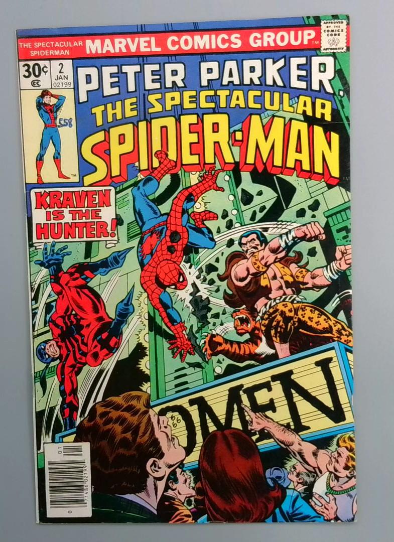 Spectacular Spider-Man #2 FN/VF Kraven the Hunter & Tarantula Marvel 1977