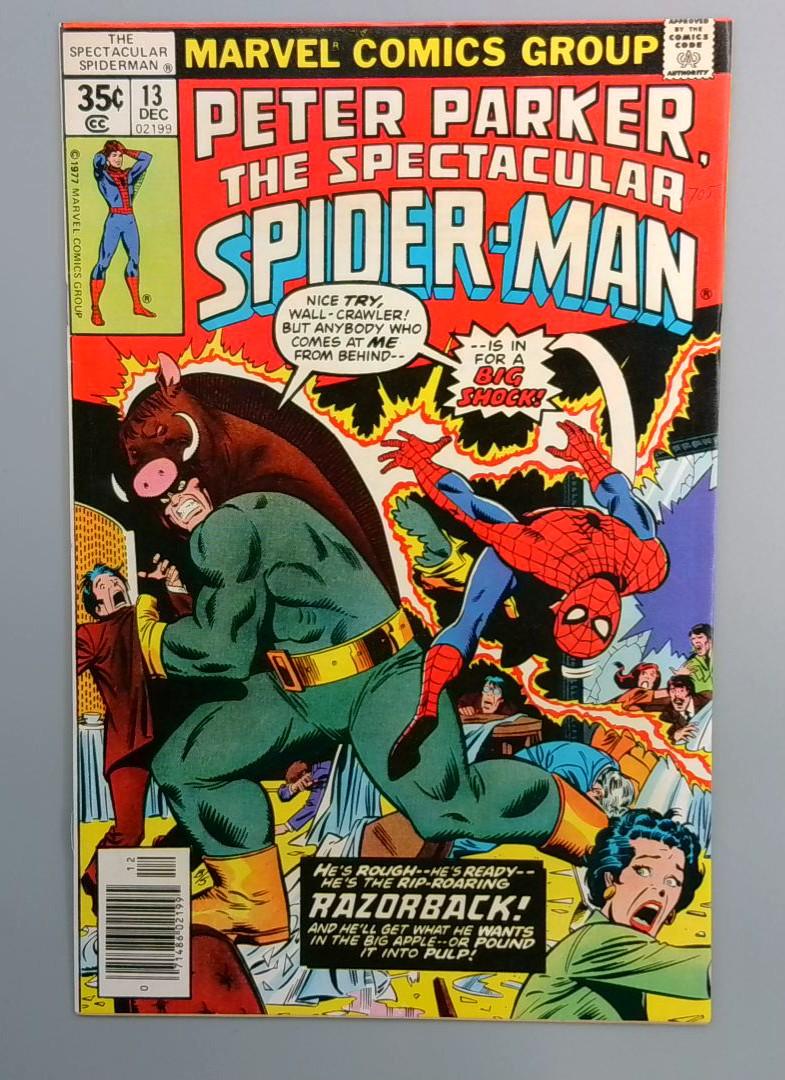 Spectacular Spider-Man #13 VF 1st Razorback Appearance Marvel 1977