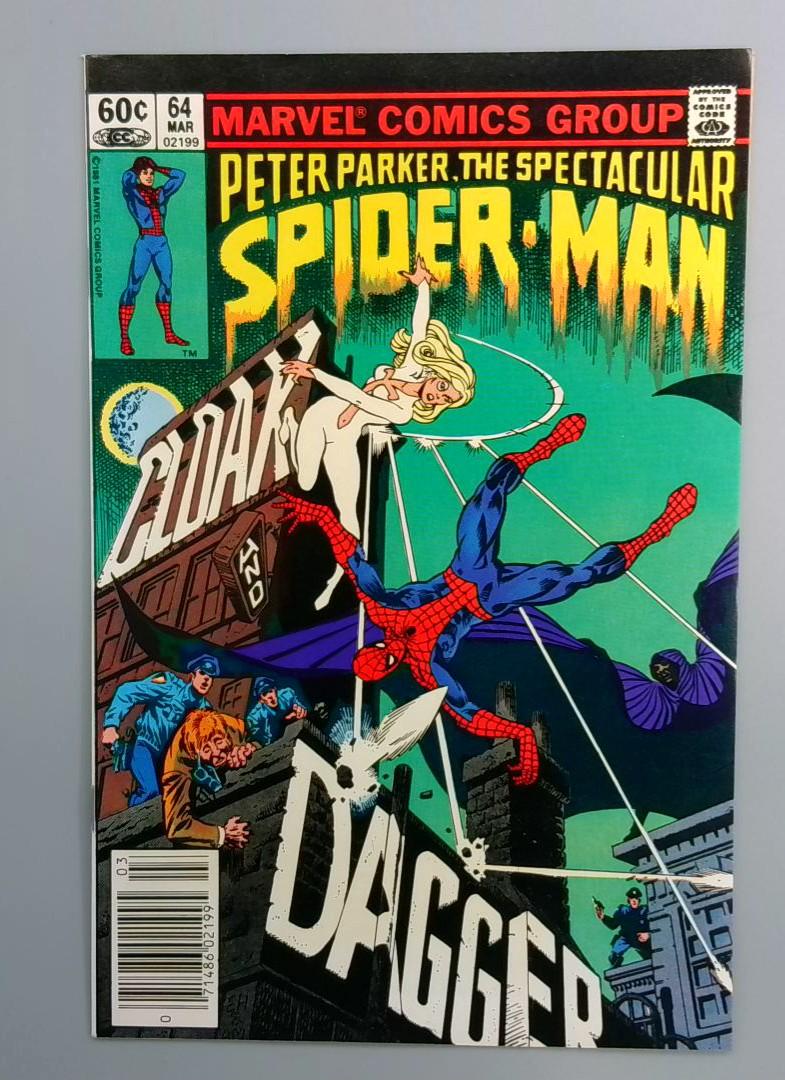Spectacular Spider-Man #64 VF/NM 1st Cloak and Dagger, Newsstand Marvel 1982
