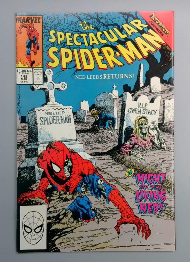 Spectacular Spider-Man #148 VF/NM Zombie Cover Marvel 1989