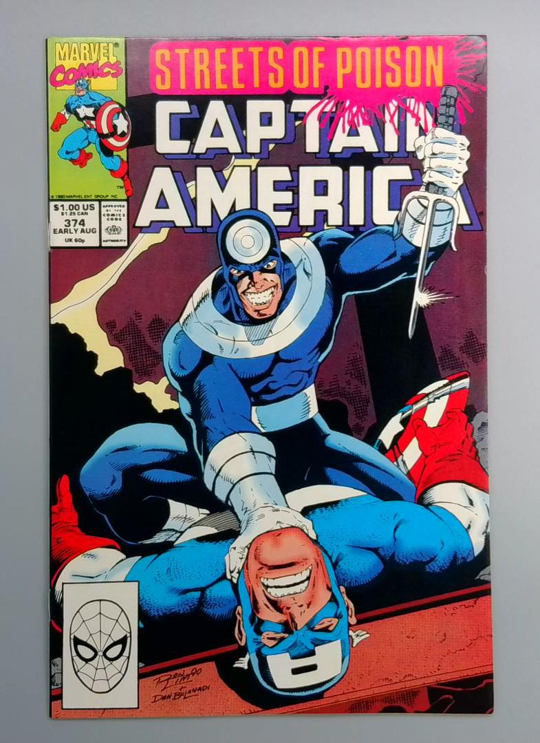 Captain America #374 NM- Bullseye Marvel 1990