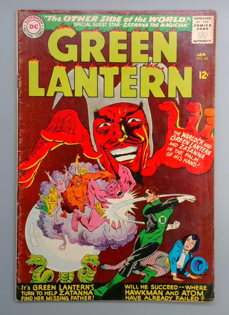 Green Lantern #42 1st Appearance of Warlock of Ys Stained Throughout DC 1966