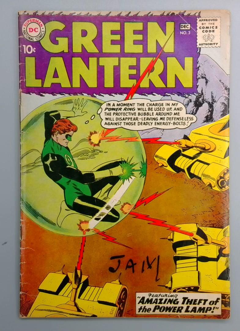 Green Lantern #3 VG 2nd Pieface DC 1960