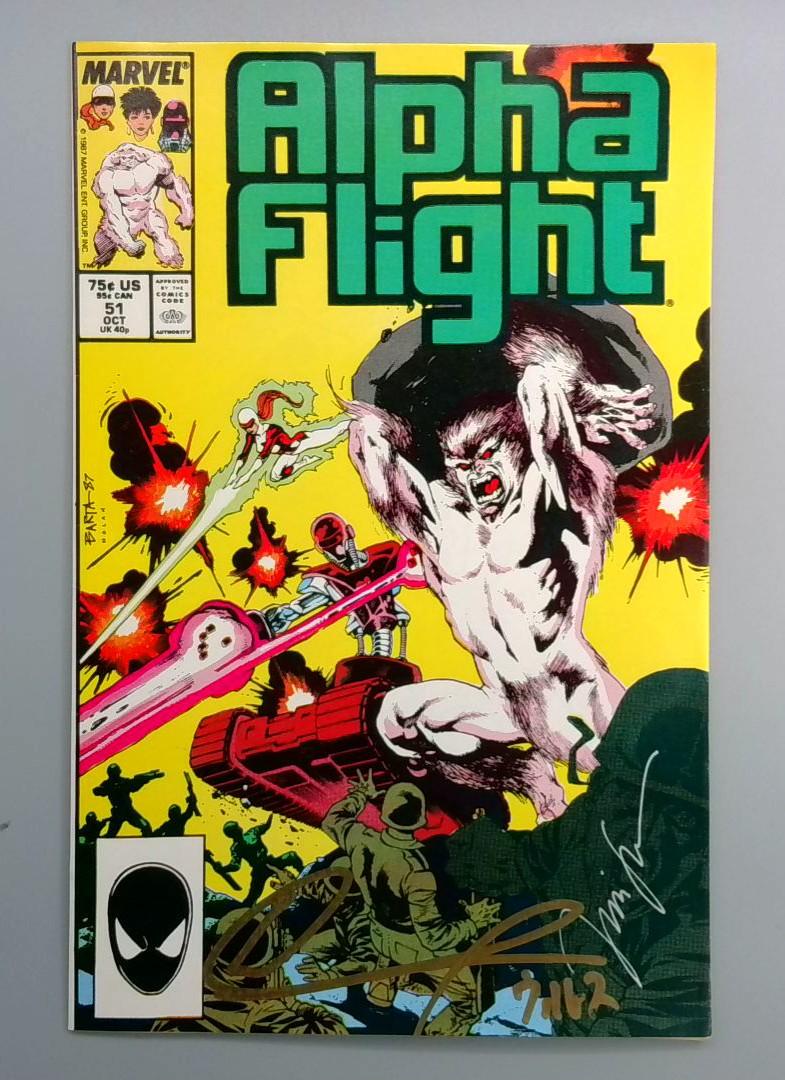Alpha Flight #51 NM- First Jim Lee Work, Signed by Jim Lee Marvel 1987
