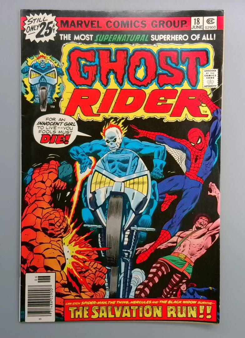 Ghost Rider #18 FN- Spider-Man on Cover Drawn by John Romita Marvel 1976