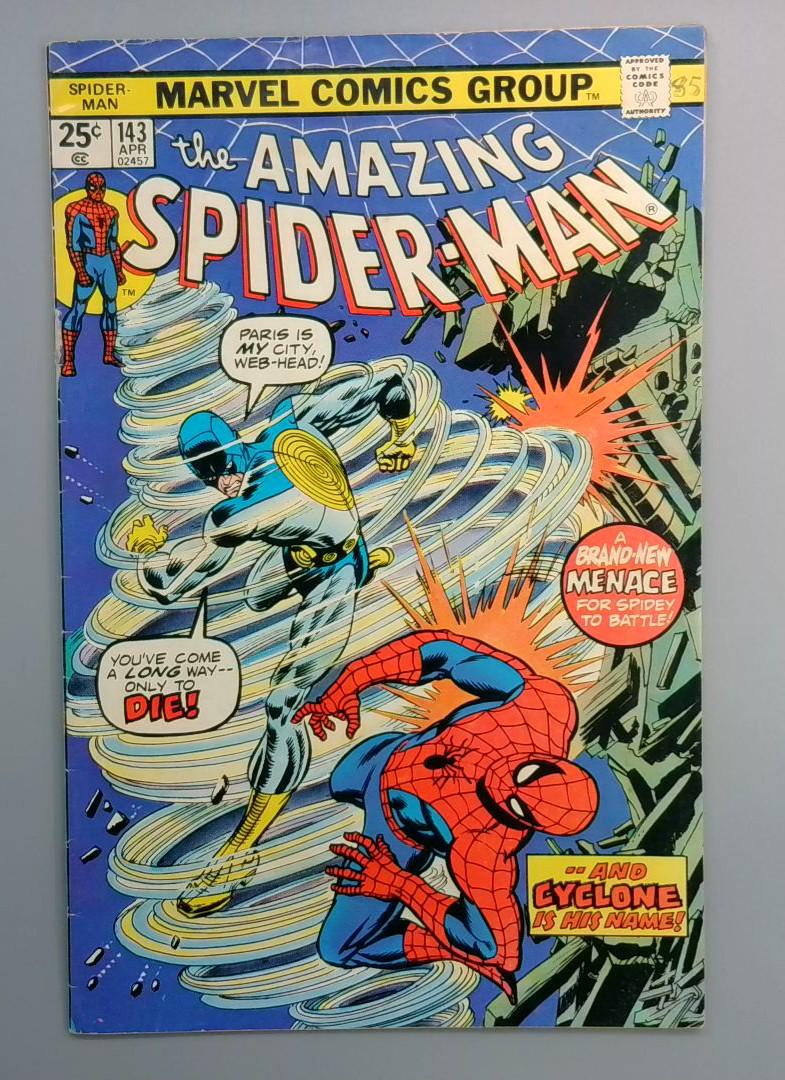 Amazing Spider-Man #143 VG+ 1st Appearance of Cyclone Marvel 1975