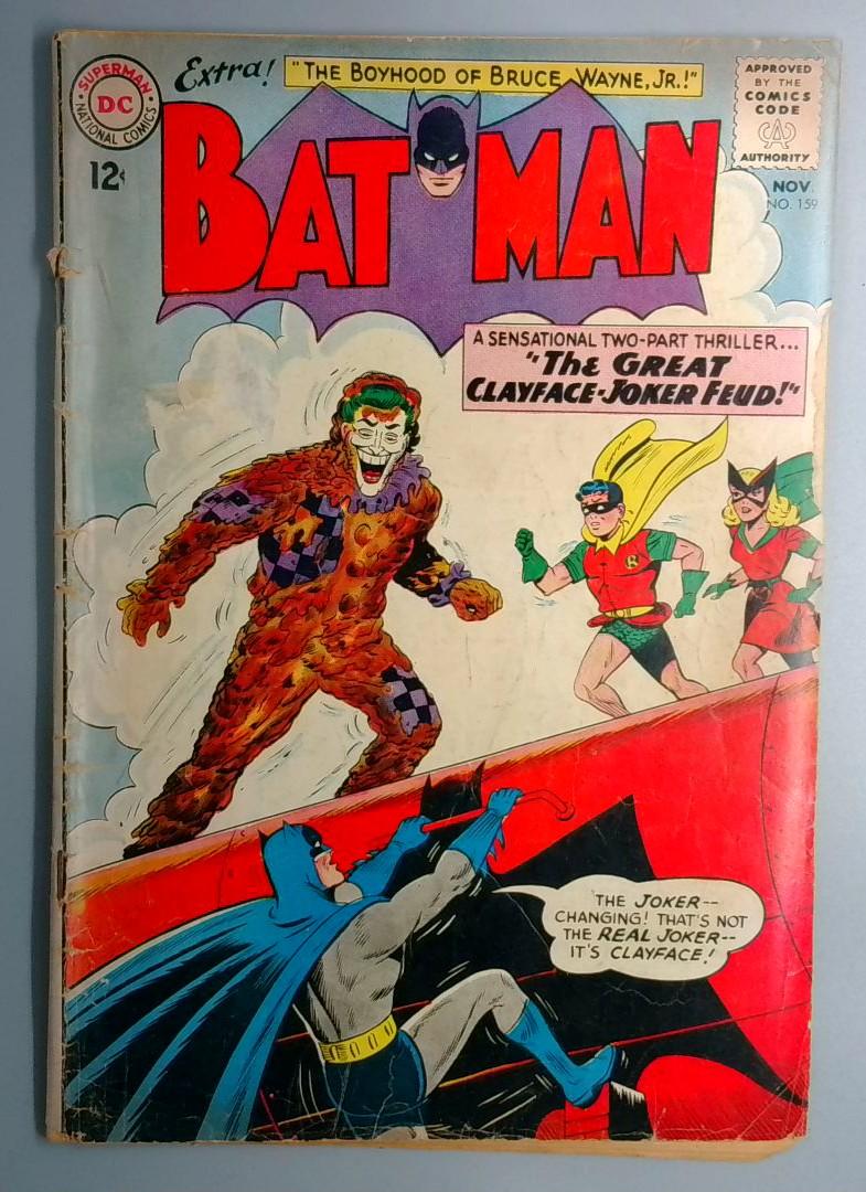 Batman #159 GD/VG Clay Face, Joker DC 1963