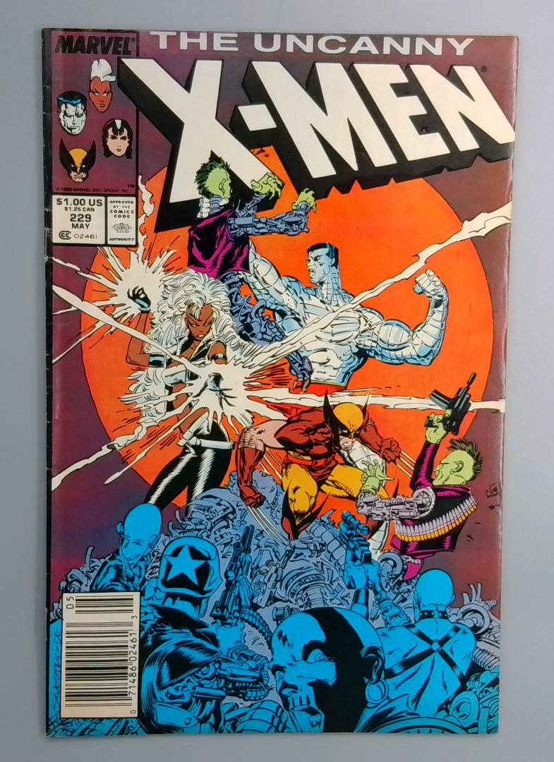 Uncanny X-Men #229 1st Reavers:, Newsstand Marvel 1988