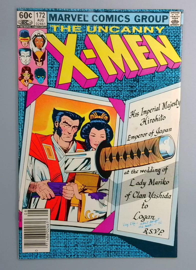 Uncanny X-Men #172b Wolverine Wedding Newsstand Marvel 1983