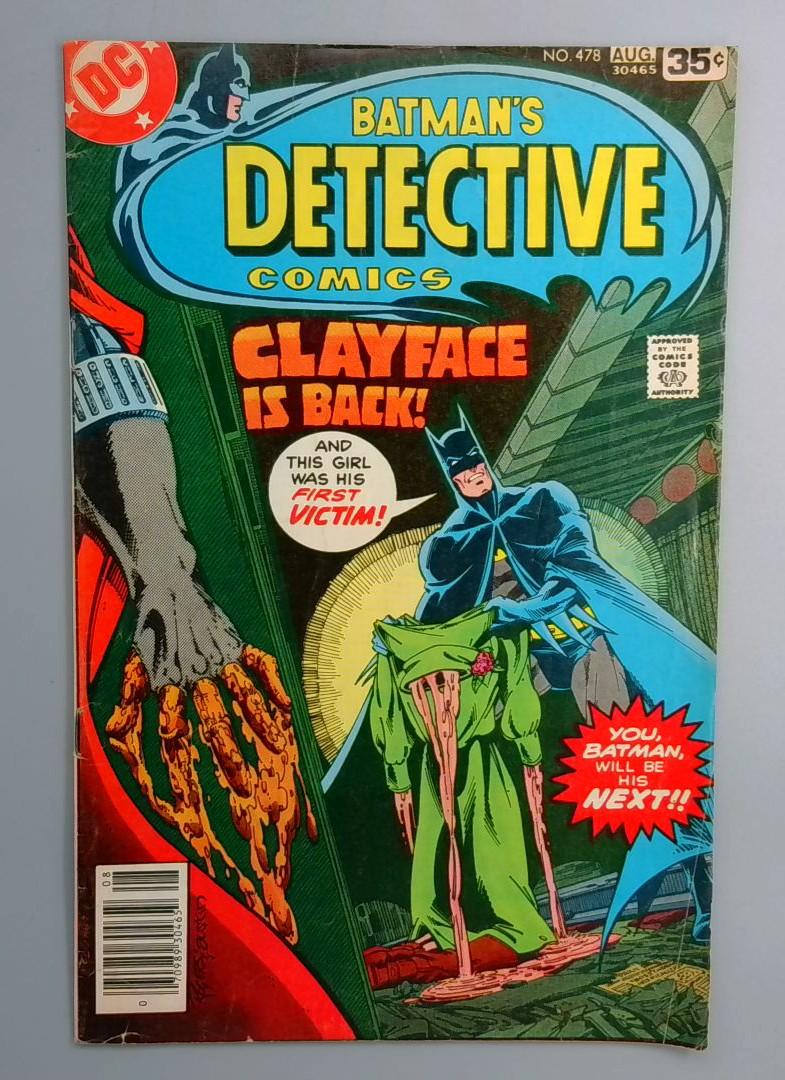 Detective Comics #478 1st Full Appearance of the Third Clayface DC 1978