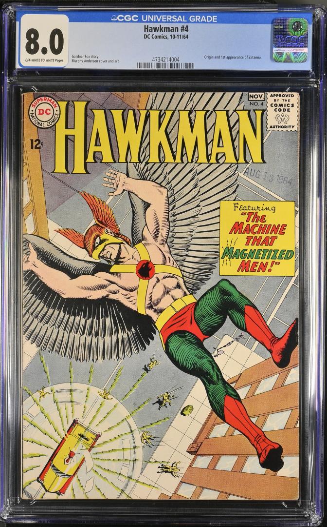 Hawkman #4 CGC 8.0 1st Appearance of Zatanna Zatanna Zatara DC 1964