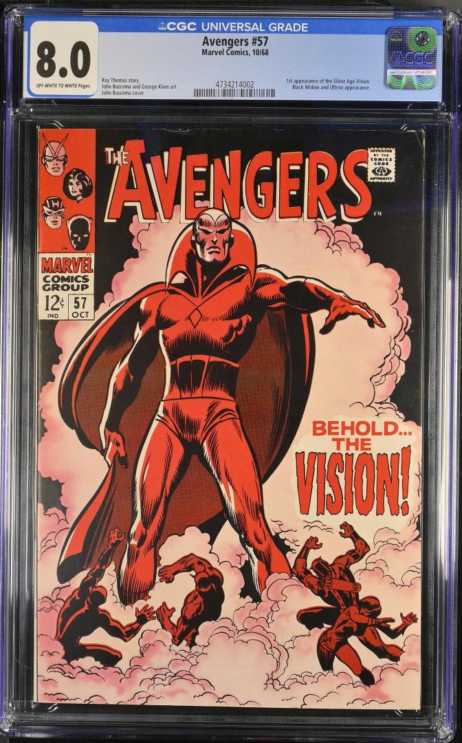 Avengers #57 CGC 8.0 1st Appearance of the Vision Marvel 1968