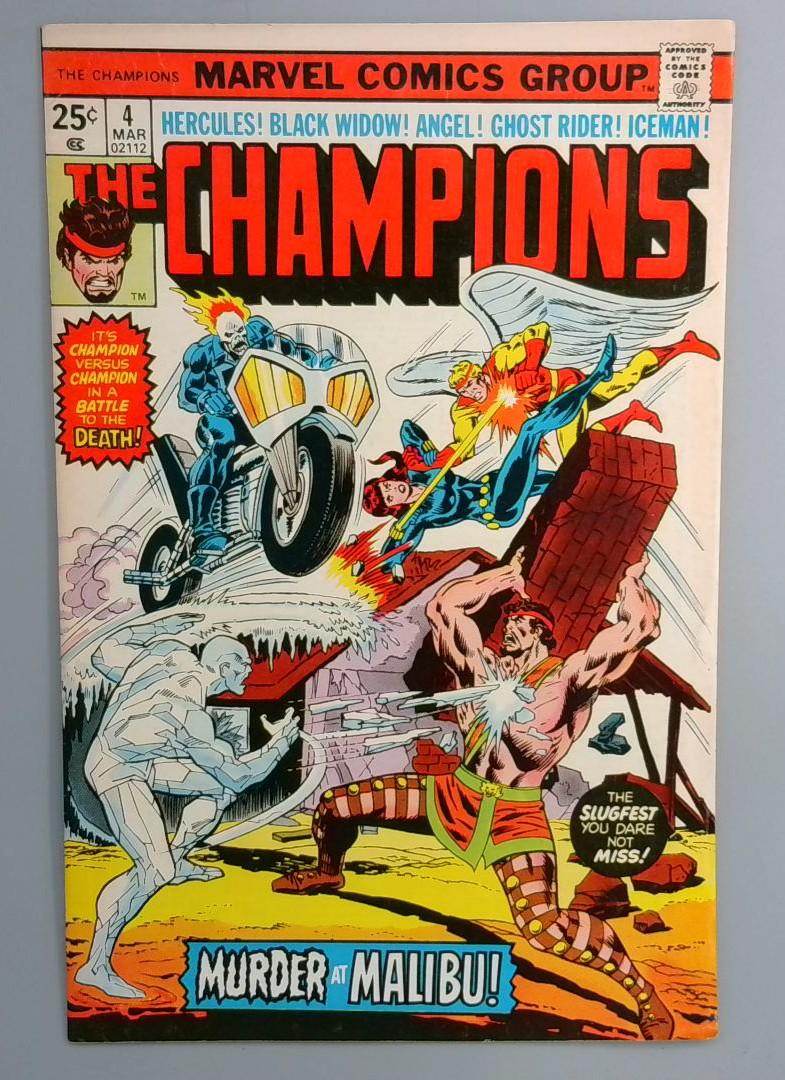 Champions #4 Classic Team Battle Cover Marvel 1976