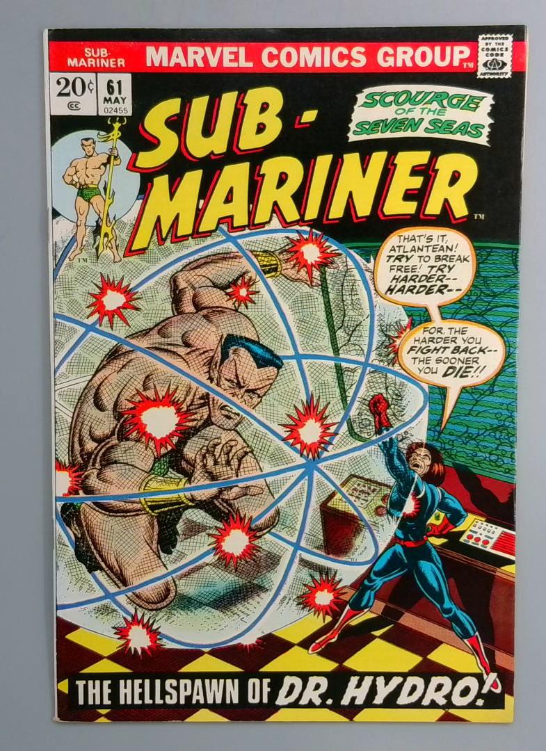 Sub-Mariner #61 VF+ 1st Doctor Hydro, Last Bill Everett Art Marvel 1973