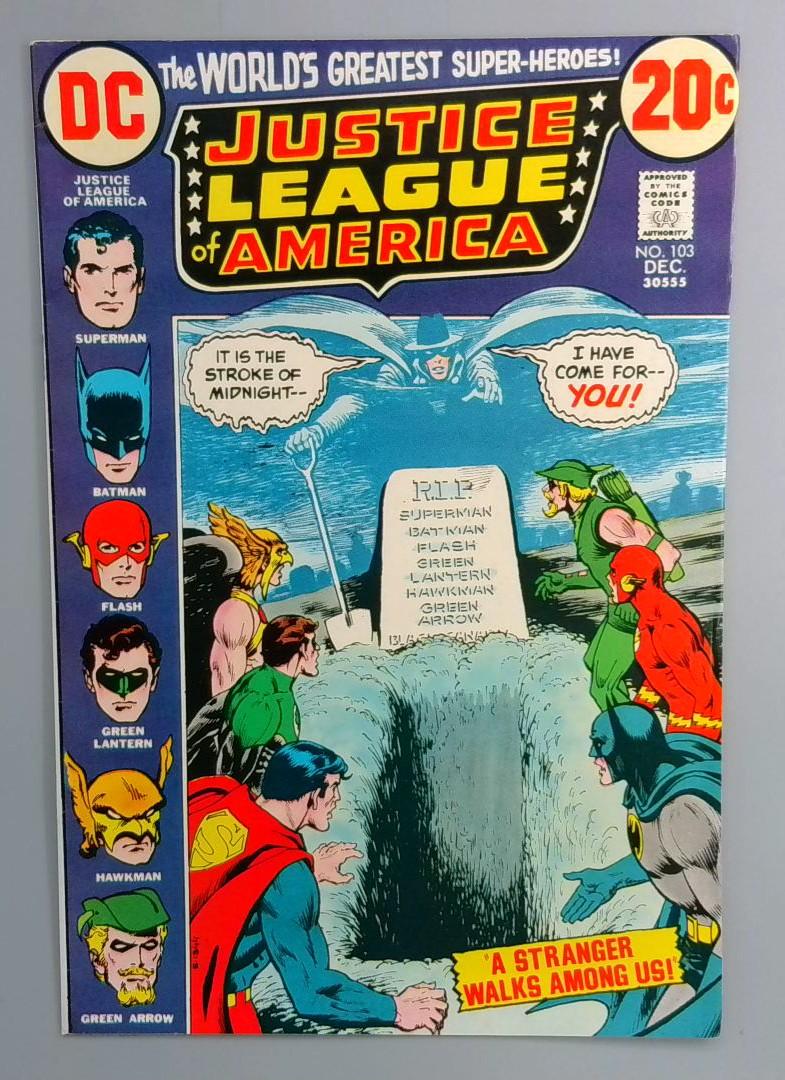 Justice League of America #103 FN+ Thor, Spider-Man, Capt America Cameo DC 1972