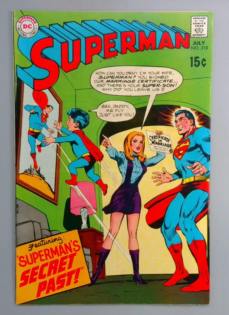 Superman #218 FN+ 1st 15 Cent Issue DC 1969