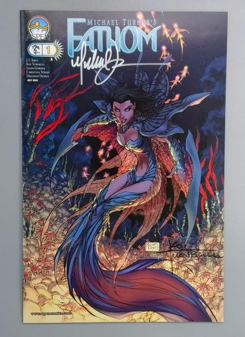Michael Turner's Fathom #1 NM Signed by Michael Turner Aspen 2005
