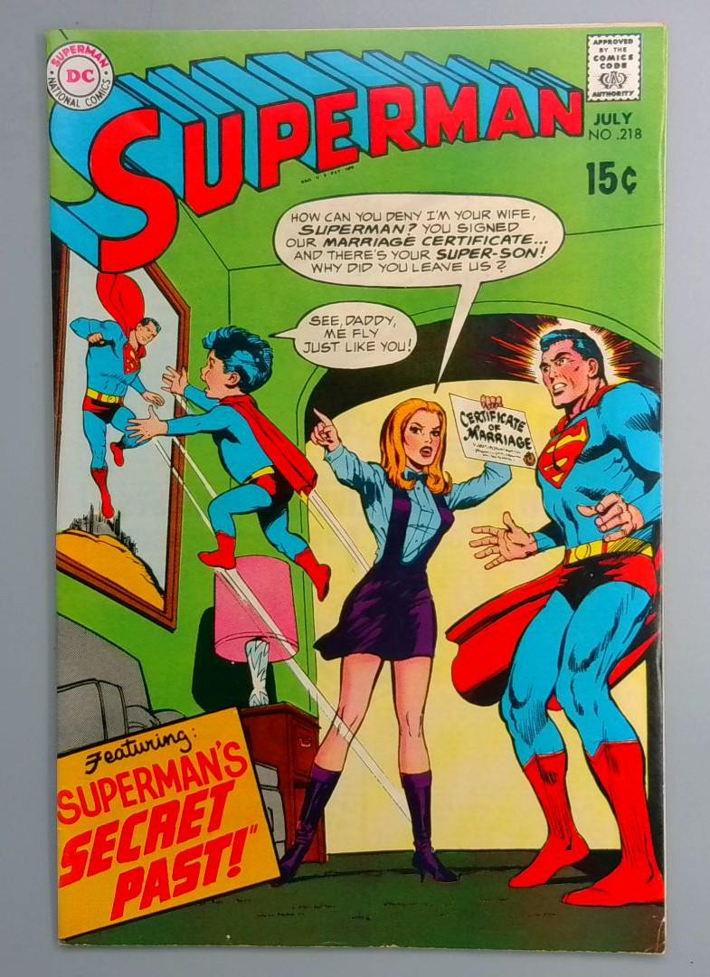 Superman #218 FN 1st 15 Cent Issue DC 1969