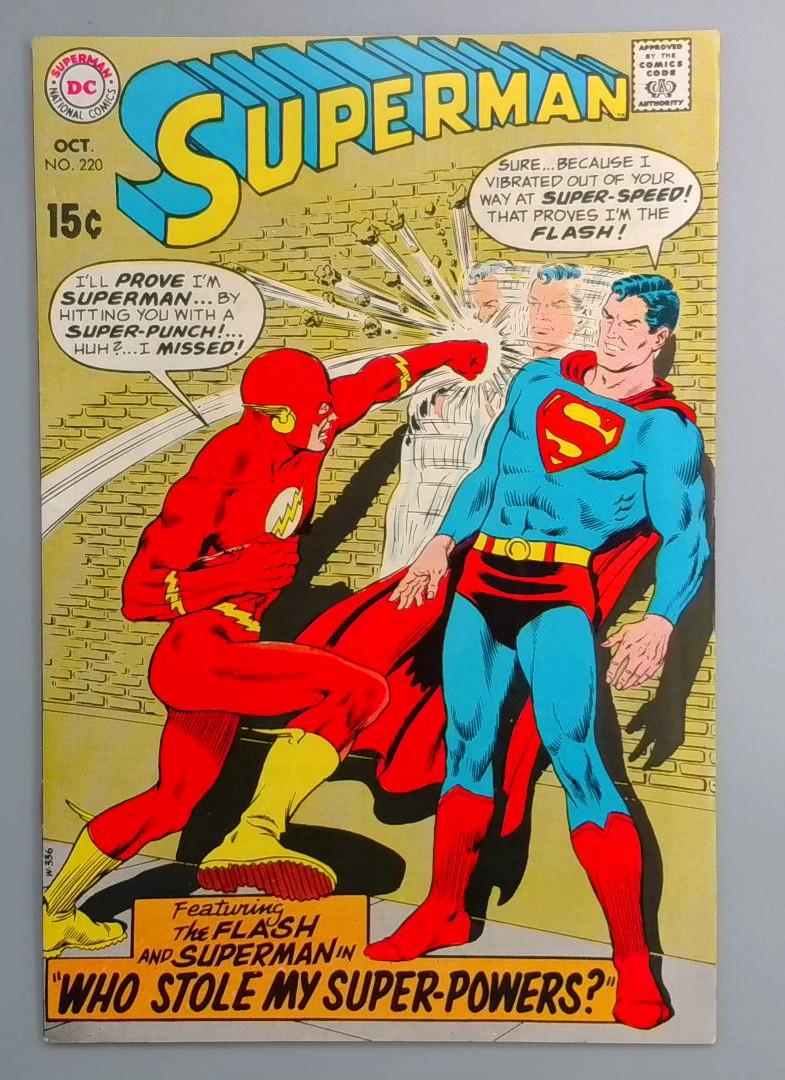 Superman #220 VF+ Flash DC 1969