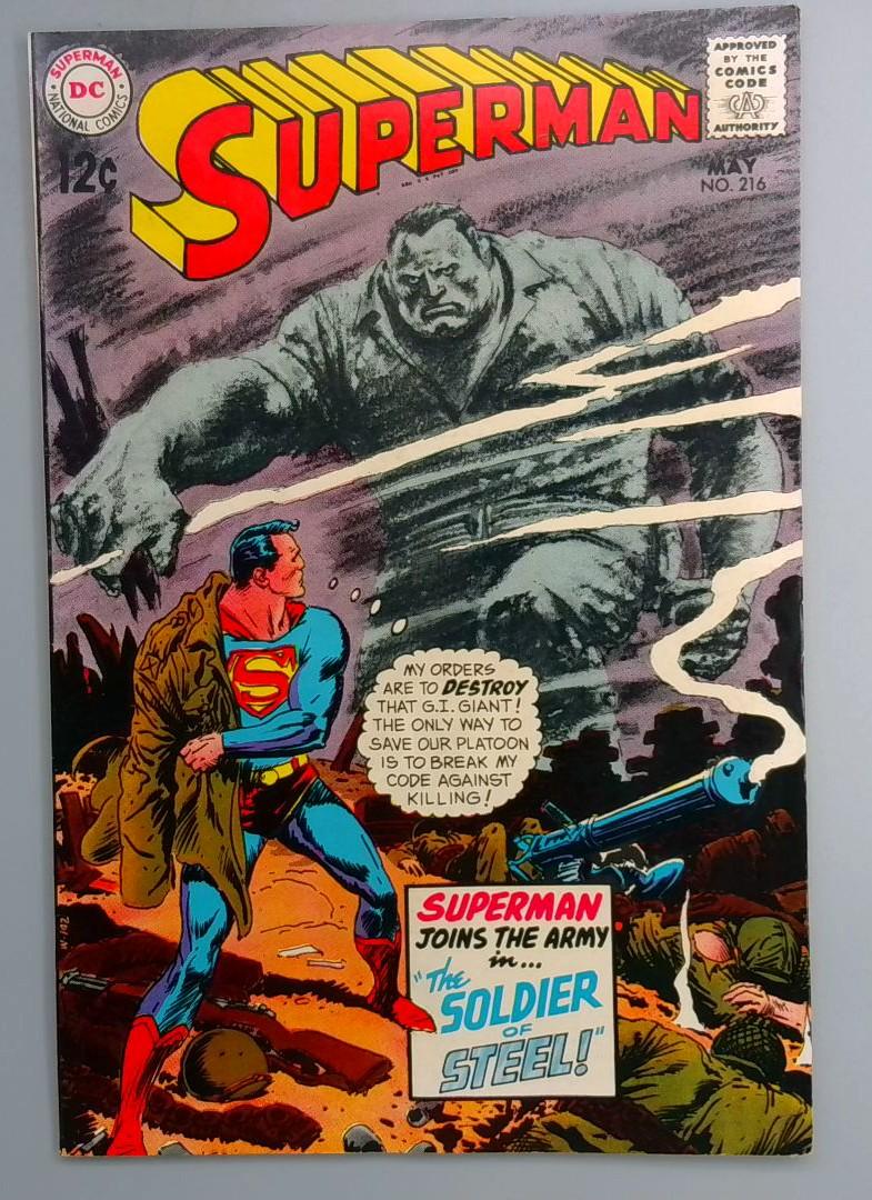 Superman #216 VF+ Final 12 Cent Issue DC 1969
