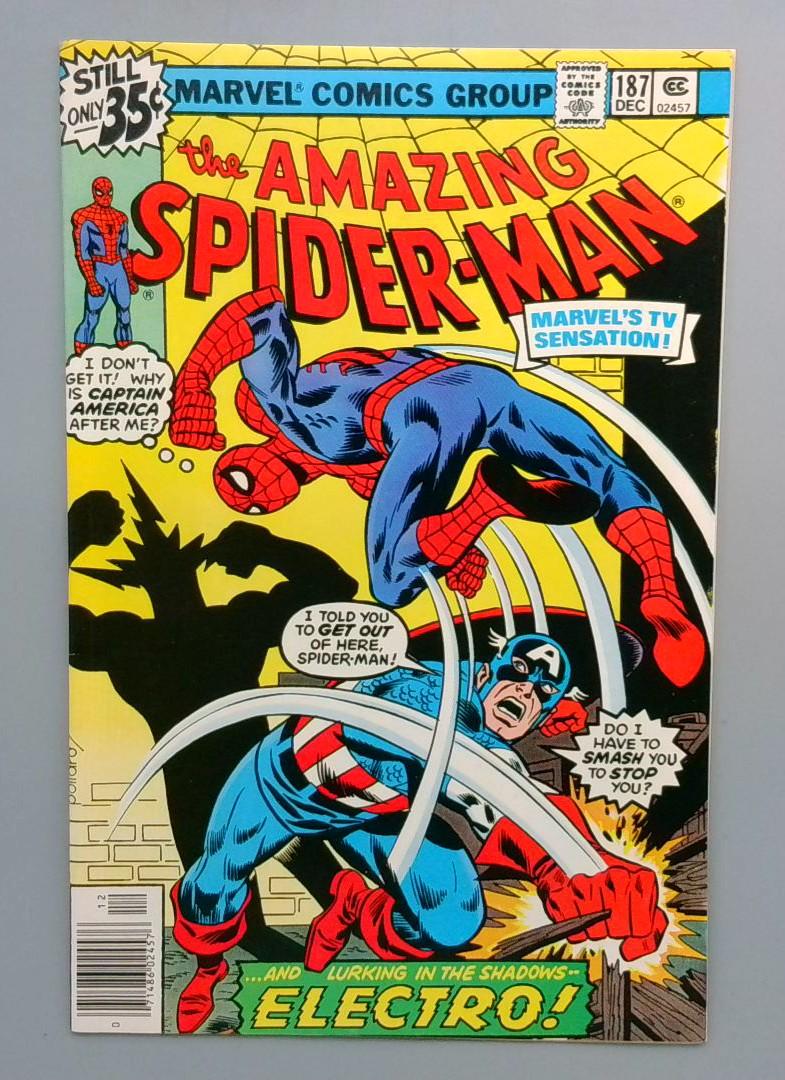 Amazing Spider-Man #187 VF+ Captain America and Electro Marvel 1978