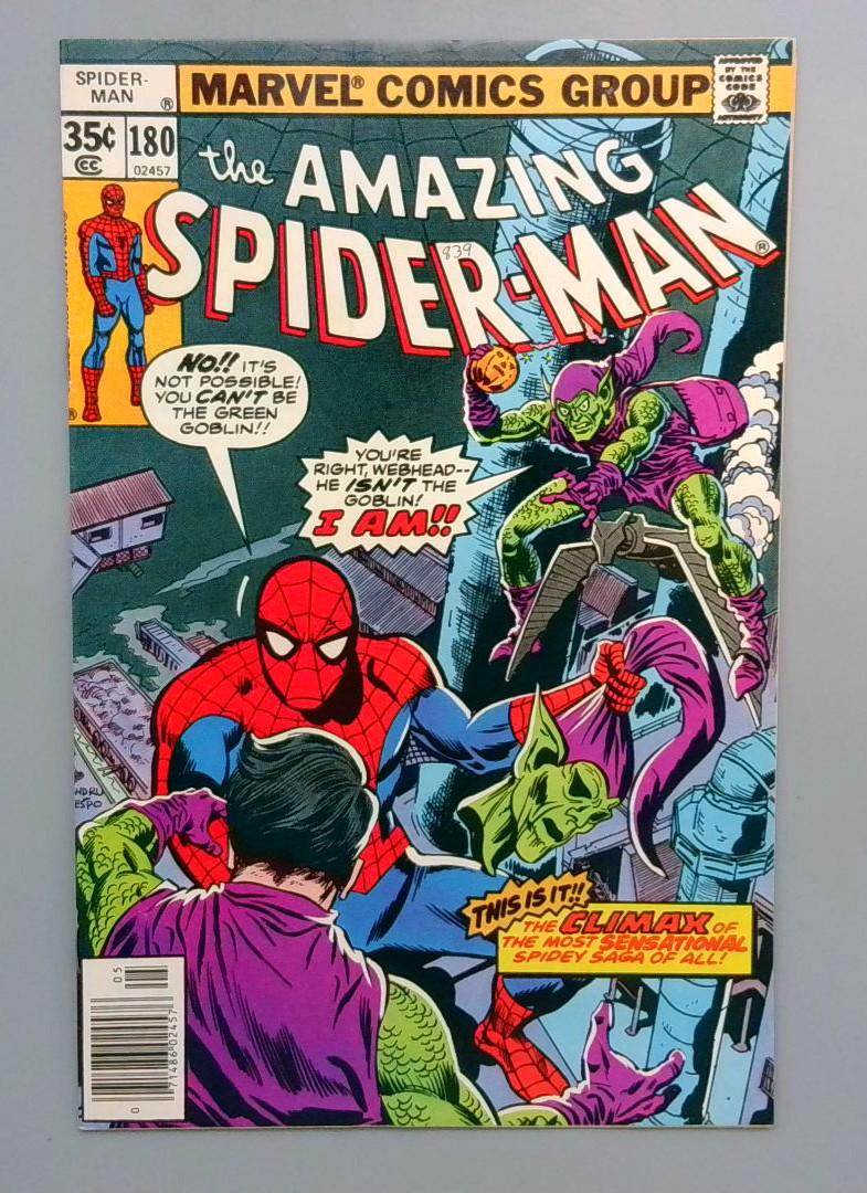 Amazing Spider-Man #180 VF- Death of Green Goblin Bart Hamilton Marvel 1978