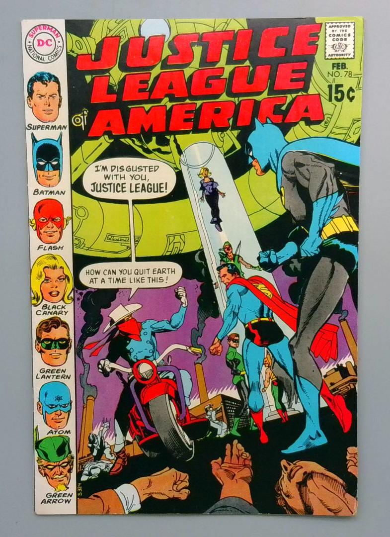 Justice League of America #78 VF- 1st Silver Age Vigilante DC 1970