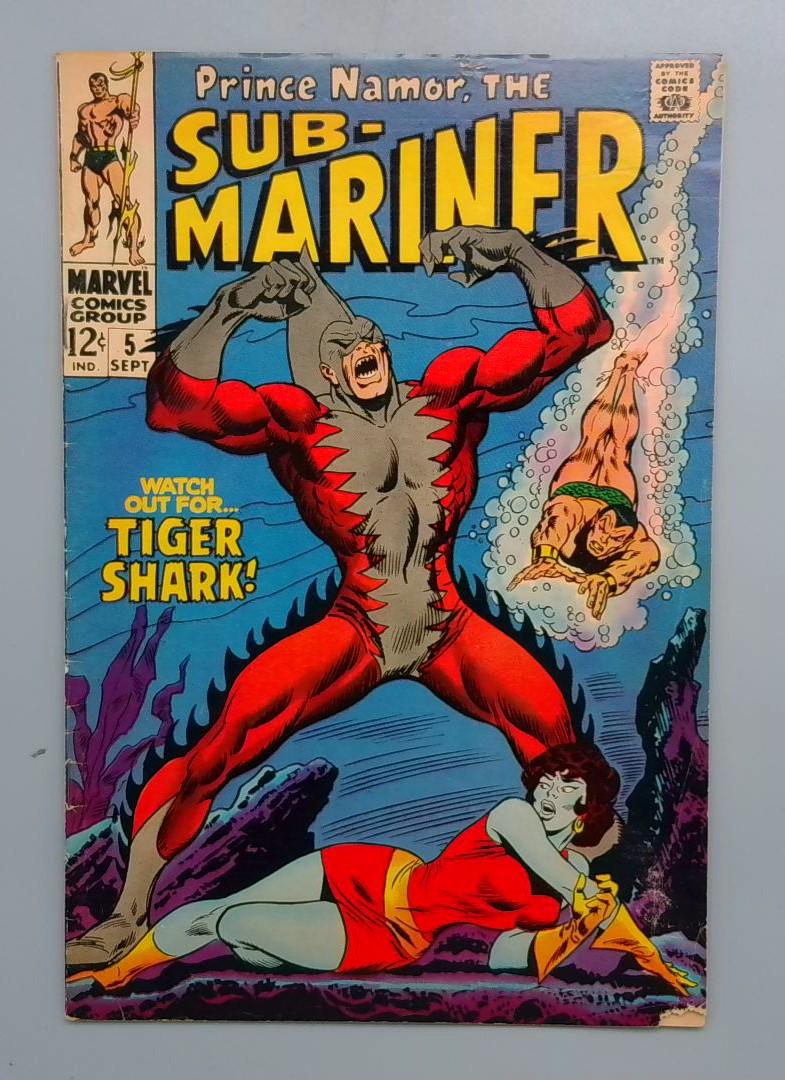 Sub-Mariner #5 VG- 1st Appearance of Tiger Shark Todd Arliss Marvel 1968
