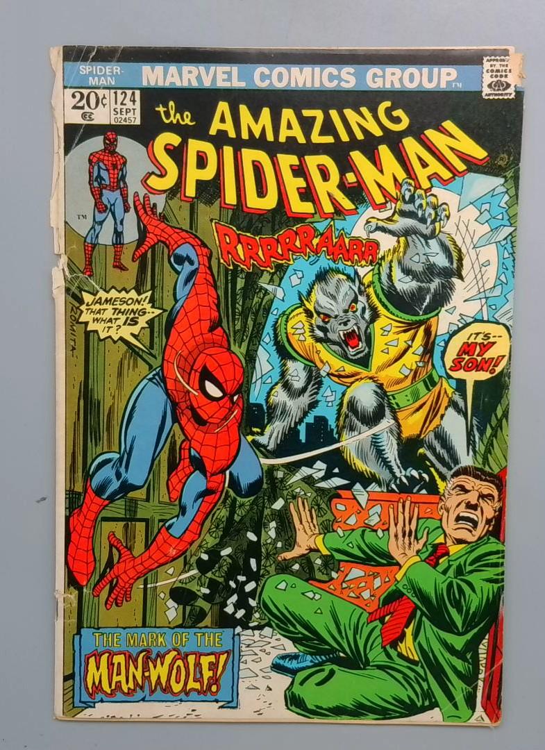 The Amazing Spider-Man #124 1st Appearance of Man-Wolf Marvel 1973 SEE PICS