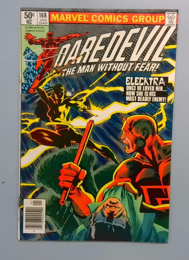 Daredevil #168b 1st Elektra, Damaged Back Cover Marvel 1981