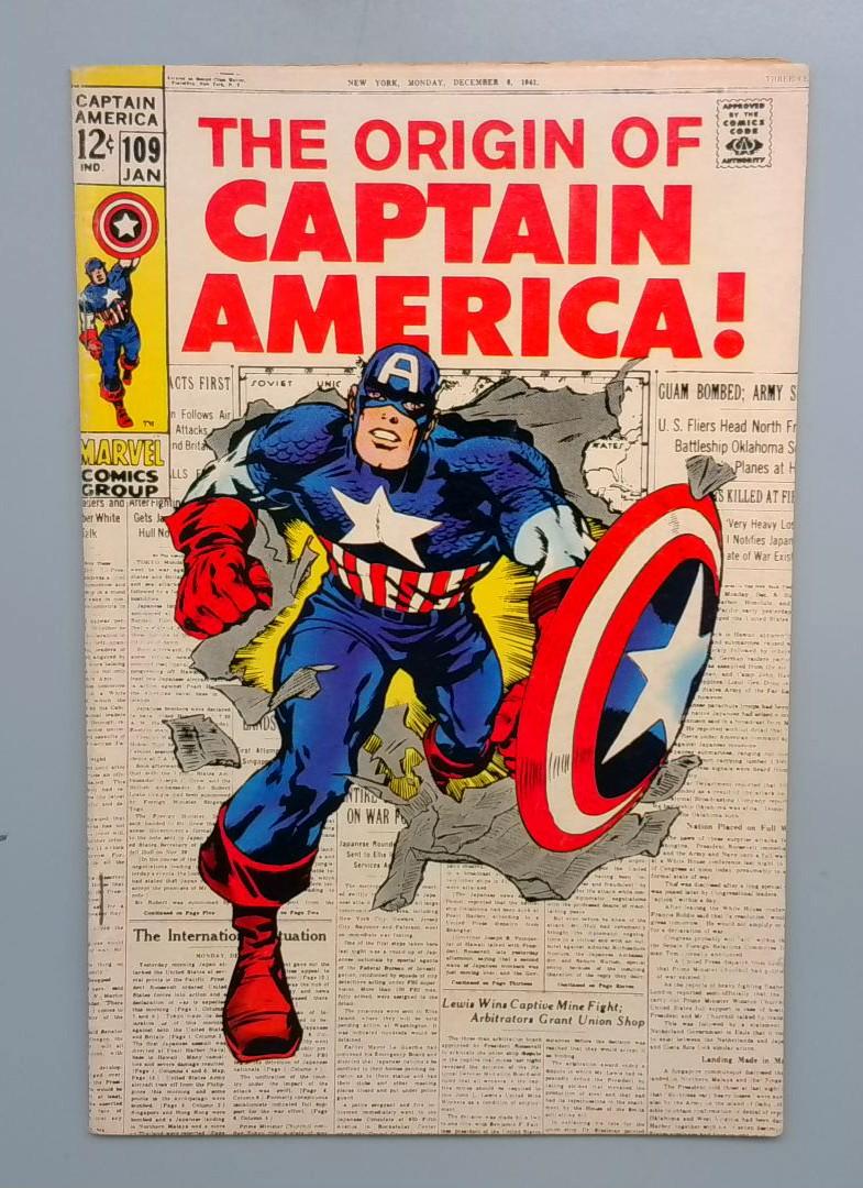 Captain America #109 FN- Origin Retold and Elaborated Marvel 1969